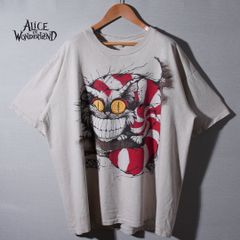 90s USA제 체샤 고양이 T셔츠 XL Alice in Wonderland 앨리스 인 원더랜드 Disney 디즈니 이상한 나라의 앨리스 ANDAZIA Cheshire Cat 오버사이즈 분위기계 그레이 헌옷 T122