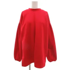 コエル COEL 美品 ブラウス プルオーバー F スタンドカラー リボン ボリュームスリーブ タックショルダー スリット 赤 レッド /KB ■GY62のサムネイル