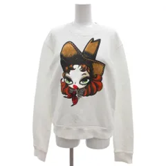 ディースクエアード DSQUARED2 イタリア製 スウェット トレーナー S キャラクタープリント クルーネック 前Vガゼット 白 ホワイト /KB ■GY62のサムネイル