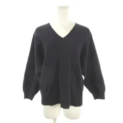 6 ROKU BEAUTY&YOUTH B&Y ロク ビューティーアンドユース ニット セーター 紺 ネイビー Vネック 無地 長袖 /AO27 ■ECA004