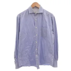 ブルネロクチネリ BRUNELLO CUCINELLI スリムフィット シャツ カジュアル ヘリンボーン 長袖 L 青 ブルー /FF ■GY62のサムネイル