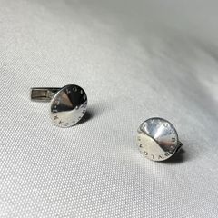 ブルガリ ブランドロゴ文字 オーバル立体カフス スターリングシルバー SV925 希少 BVLGARI ブルガリ ブランドロゴ文字 オーバル立体カフス