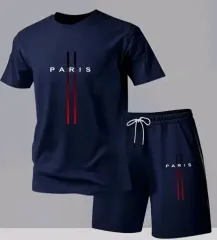 PARIS メンズ 半袖 ハーフパンツ セット ネイビー 95 100 105のサムネイル