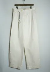 正規 25SS AURALEE オーラリー WASHED FINX CHINO ONE-TUCK PANTS ウォッシュド チノ ワンタック パンツ A25SP02FC アイボリー系 2375Q♪のサムネイル