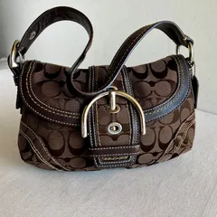 Vintage Coach Dark Brown Signature Small Flap Soho Shoulder Bag Y2K