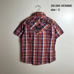 291295 HOMME 00s y2k archive patch Western shirts 2 291295オム バック刺繍 パッチ 半袖 チェック ウエスタンシャツ お兄系 レアのサムネイル