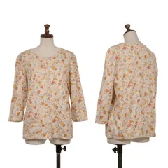 マドモアゼルノンノンMademoiselle NON NON コットンフローラルプリントカットソー ベージュ他Lのサムネイル