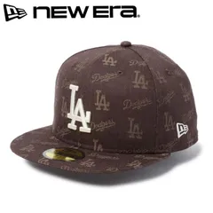 新品 NEWERA ニューエラ 正規品 ロサンゼルス ドジャース LA キャップ CAP 帽子 59FIFTY モノグラム ジャカード 総柄 ロゴ MLB ユニセックス メンズ レディース 茶色 ブラウン 14745170