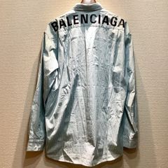 バレンシアガ】バックロゴ オーバーシャツ 38 青 定番 BALENCIAGA