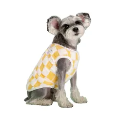 新品 YBGGJO 犬服 秋冬 保温 ベスト 袖なし ベスト 暖かい 柔らかい 脱毛保護 着脱簡単 お散歩 お出掛け 猫 小中型犬 かわいい ペット服 防寒着 雪策 (イエロー L)