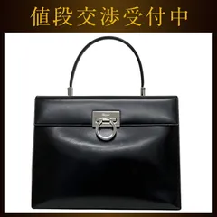 サルヴァトーレ フェラガモ ハンドバッグ ブラック 黒 ガンチーニ DY-219365 美品 レザー 中古 Salvatore Ferragamoのサムネイル
