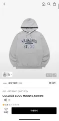 MAHAGRID マハグリッド フードTシャツ ノン起毛 グレー COLLEGE LOGO HOODIEのサムネイル