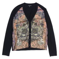 ETRO エトロ イタリア製 総柄 シルク カーディガン ブラック系 42【中古】のサムネイル