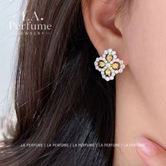 情熱の深紅 計4.4ct 大粒 天然ガーネット ダイヤ K18 ハート ピアス 
