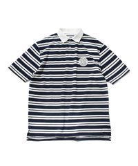 BELVET Heavy Border Polo M 短丈 海外ストリート 青 - メルカリ