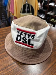 A-1961 DIESEL ディーゼル 55DSL ツイル生地 バケット ハット コットン ブラウン ホワイトのサムネイル