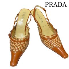 PRADA レザー ミュール サンダル 赤 41 イタリア製 ポインテッドトゥ