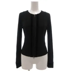 フォクシーニューヨーク FOXEY NEW YORK 美品 ブラウス カットソー 38 ベロア 切り替え クルーネック シースルー ジップアップ ダブルジップ 22342-SRJA157 /KB ■GY62のサムネイル