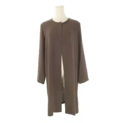 マックスマーラステュディオ Max Mara Studio カーディガン 羽織 36 茶 ブラウン 無地 ノーカラー 長袖 612103016 /CK21 ■ECD004のサムネイル