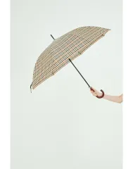 (週末特価) DAKS ブラウン CHECK 長傘 新品のサムネイル