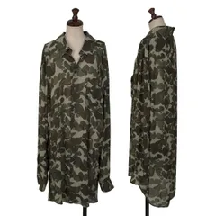 ジュンヤワタナベ コムデギャルソンJUNYA WATANABE COMME des GARCONS ポリカモフラシースルーシャツワンピース カーキ茶Sのサムネイル