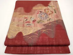 平和屋着物＊夏物　太鼓柄袋帯　刺繍　辻が花　金彩　正絹　逸品　CABH6069tx