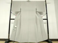平和屋着物●人間国宝・羽田登喜男監修　色留袖　利休鼠色　鬼しぼ縮緬　正絹　逸品　DABF1593udのサムネイル