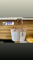 【美品】【GUESS】トートバッグホワイト × ピンクのサムネイル