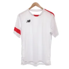 ニューバランス NEW BALANCE Tシャツ XL 白 ホワイト 半袖 ラウンドネック ラインデザイン /NL ■ECF004