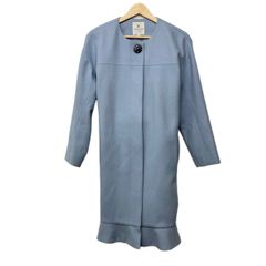LANVIN en Bleu 3806117 ノーカラーコート 38サイズ 水色 - メルカリ