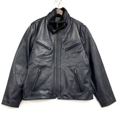 美品】LIUGOO リューグーレザー レザーパーカー 羊革 M ブラック