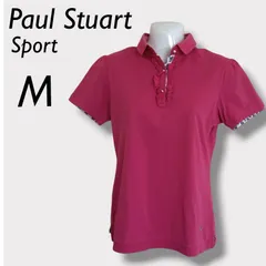 Paul Stuart Sport ポール・スチュアート スポーツ レディース 半袖ポロシャツ M ゴルフウェア フリルネック パフスリーブ J8P71-107-14 三陽商会 ピンク系 (E0040)★のサムネイル