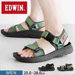 【新品】 EDWIN サンダル メンズ 靴 アウトドアサンダル スポーツサンダル ストラップ シンプル ゆったり 疲れにくい 歩きやすい リラックス スリッパ つっかけ コンフォート ワンマイル レジャー アウトドア キャンプ スポーツ サンダルのサムネイル