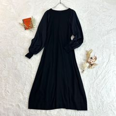 LL 着物リメイク 正絹 オールブラック 絽 フリル袖ゆったりワンピース