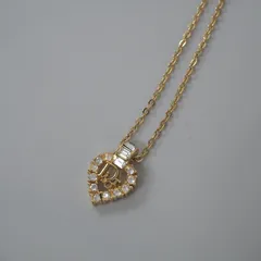 クリスチャンディオール Christian Dior CD ラインストーン ハート ネックレス ゴールド レディース 正規品 6-EC024