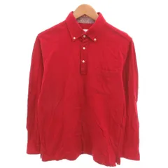 ランバン LANVIN 美品 長袖ポロシャツ 赤 レッド 長袖 ボタンダウンカラー 胸ポケット LA-DC 40360 /HW ■GY06のサムネイル
