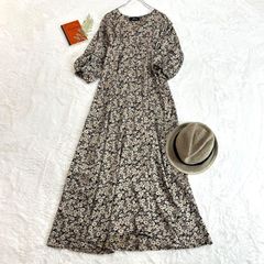 ソイル コットンボイル フラワープリント シャツワンピース 花柄 総柄