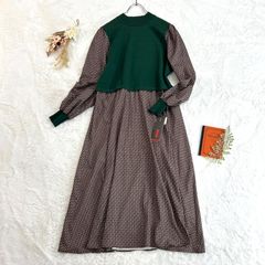 ミントデザインズ 異素材切替 バンドカラー スプリングコート 総柄