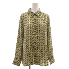 ピエールカルダン Pierre Cardin 美品 シャツ 42 黄 イエロー 総柄 レギュラーカラー 長袖 /NL ■ECF003のサムネイル