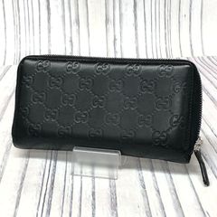 美品】グッチ 長財布 インプリメ ラウンドファスナー GG柄 黒 ロゴ金具