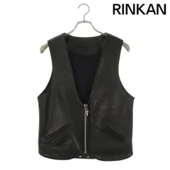 クロムハーツ  ZIP FRNT VEST #10ダガージップバックスクロールラベル付きレザーベスト メンズ Sのサムネイル