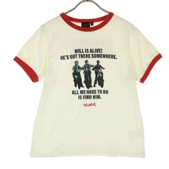 X-girl 엑스걸 스트레인저·싱스 미지의 세계(STRANGER THINGS) 콜라보레이션 반소매 T셔츠 M 아이보리계 레이디스 헌옷