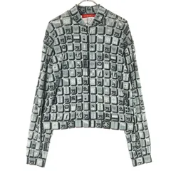 美品 VIVIENNE TAM ヴィヴィアンタム 総柄 長袖 ナイロンジャケット 40 グレー レディース 古着のサムネイル
