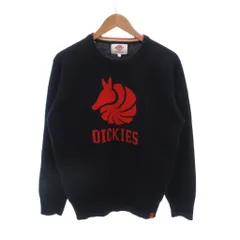 ディッキーズ Dickies 美品 ニット セーター ウール L ネイビー 紺色 長袖 クルーネック ロゴデザイン /MX ■ECF004のサムネイル