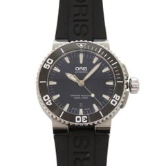最終値下げ ORIS AQUIS 300m防水自動巻き時計 ブラック - メルカリ