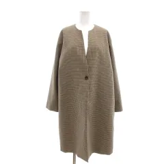 ユナイテッドアローズ A DAY IN THE LIFE UNITED ARROWS コート 38 カーキ色 チェック柄 ノーカラー 長袖 /SC ■ECF004のサムネイル