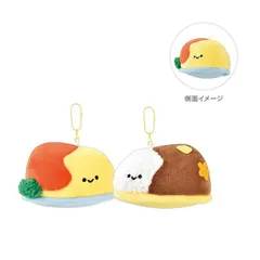 ★オムライス＆カレーライス★　ニコぬいキーホルダー　ボールチェーン付きぬいぐるみキーホルダー　クラックス　4550451289029のサムネイル