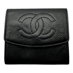 CHANEL キャビアスキン 丸型バニティ 小物入れ ココマーク ケース