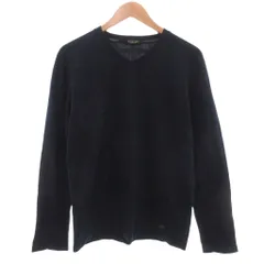 ブラックレーベルクレストブリッジ BLACK LABEL CRESTBRIDGE 美品 長袖Tシャツ ロンT L Vネック チェック柄 紺 ネイビー /KB ■ECG003