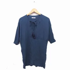フリークスストア FREAKS STORE ワンピース 七分袖 ミニ オープンネック リボン ワッシャー加工 F サックス /FT39のサムネイル